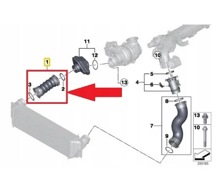 11617823236 Turbo Hose For Bmw X5 2.5 Dx - 3.0 Dx - 3.5 Dx - 4.0 Dx Turbo Hose FOR BMW X6 3.0 Dx - 4.0 Dx F15 - F16