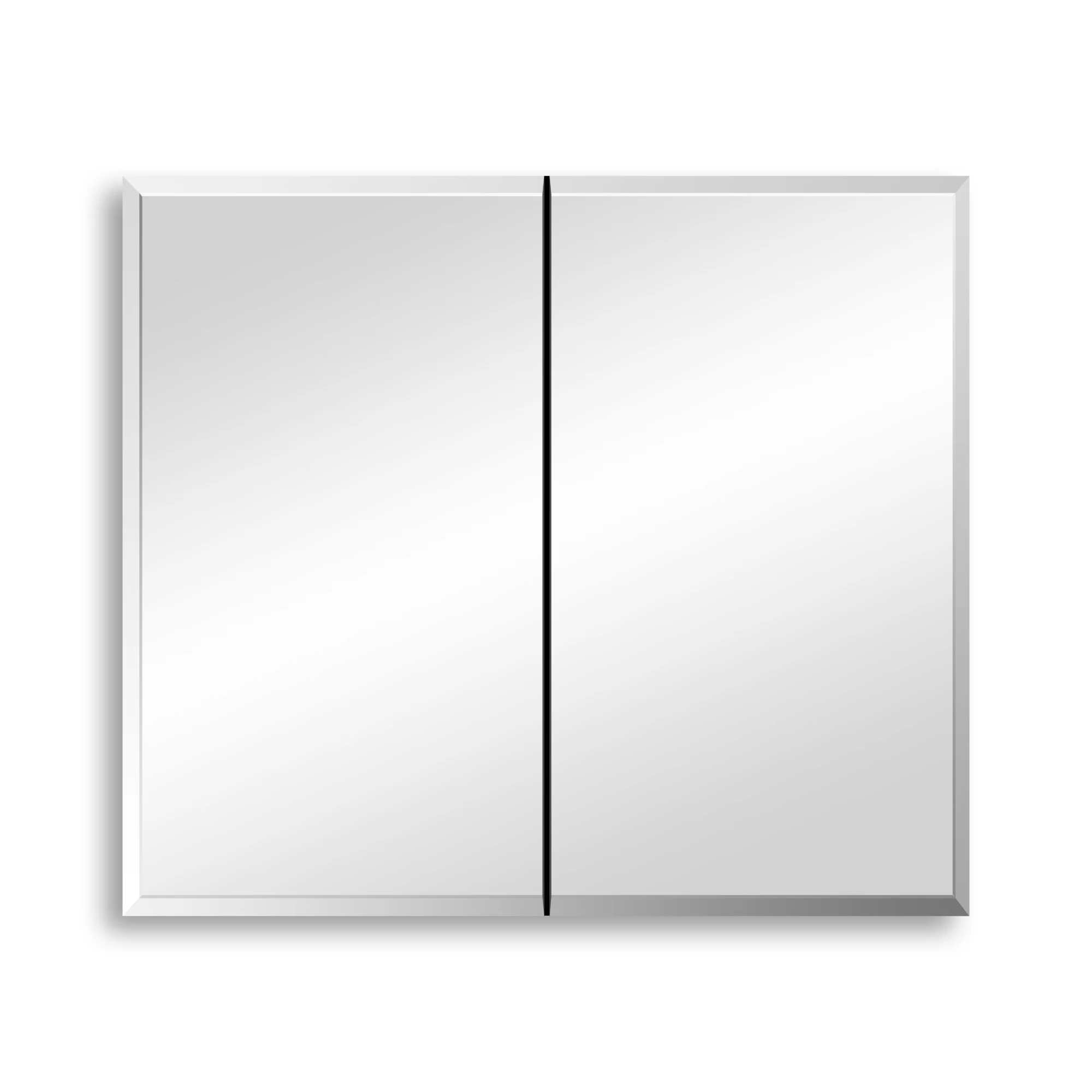 30x26 Inch Double Door Mirror Medicine Cabinet Surface Mount or Recess Aluminum Bathroom Cabinet[US-W]