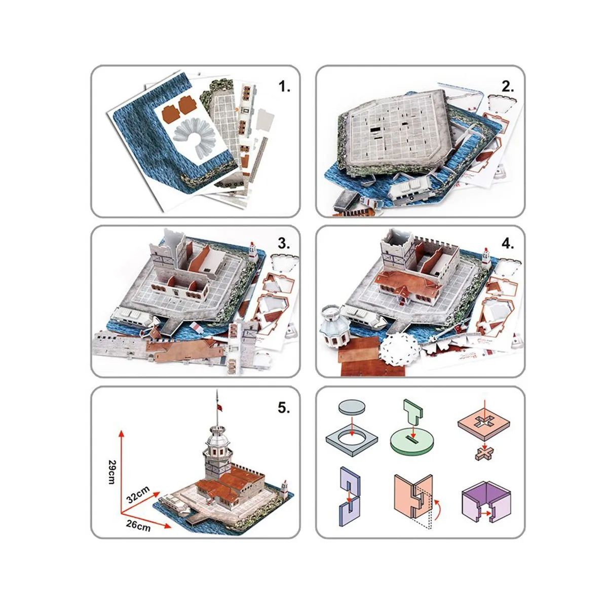 CubicFun  Maiden's Tower Istanbul Bosphorusr 3D Puzzle 66 Pcs