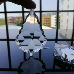 Camal 1PCS 76mm K9 Clear Crystal Glass Maple Leaf Prisms Pendant SunCatcher Lamp Lighting Chandelier Parts Hanging Ornament