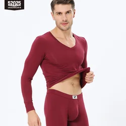 52025 Men’s Thermal Underwear – Silky Soft Premium Modal V-Neck Long Johns, Perfect Fit Base Layer with Sexy Look