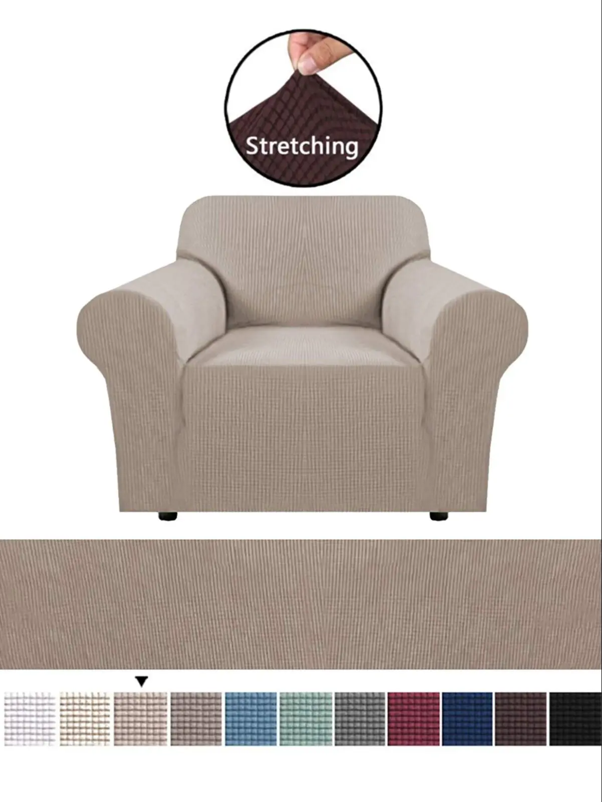 Imagem -05 - Sólida Capa de Sofá Elastano Relaxar Estiramento Único Seater Clube Slipcover para Sala Estar Poltrona Elástica Protetor Capa Cor