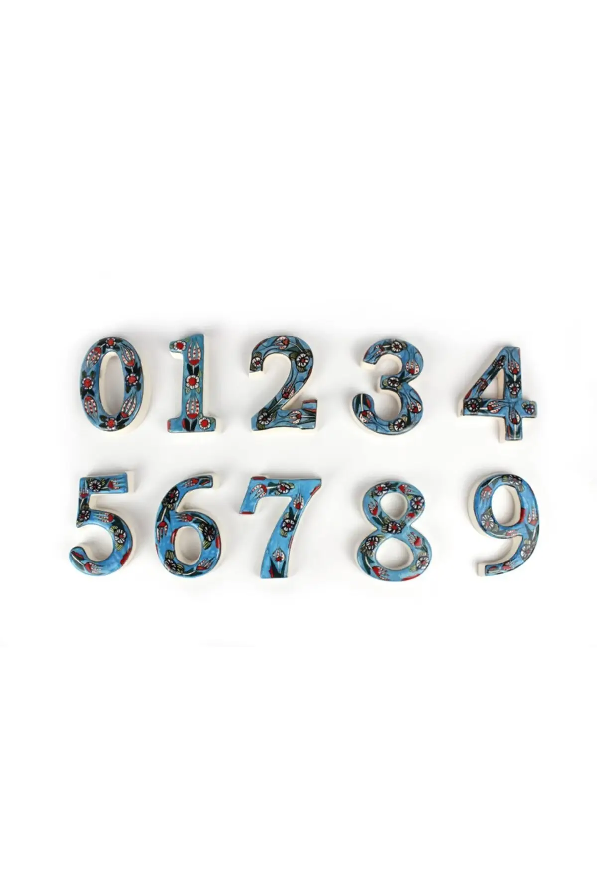 Address Plate For Home Outdoor Handmade Turkish Ceramic Door Numbers Tile Numeric 0-9 Open Hand Painted Sign Flat Sticker