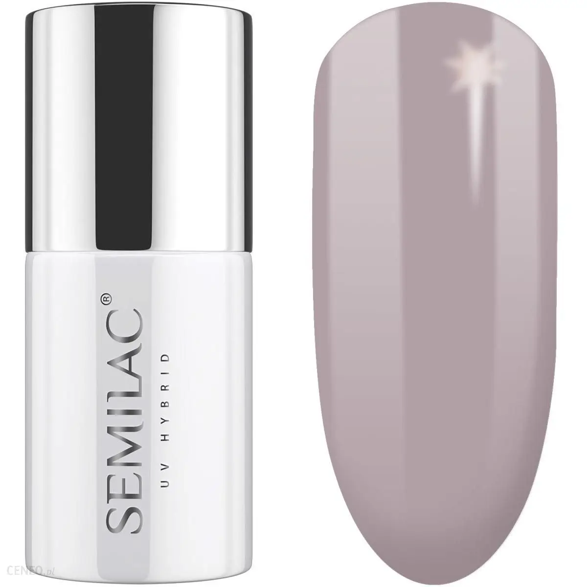 Semilac Smoky Beige 221 semi-permanent coverage, UV hybrid nail polish texture Gel