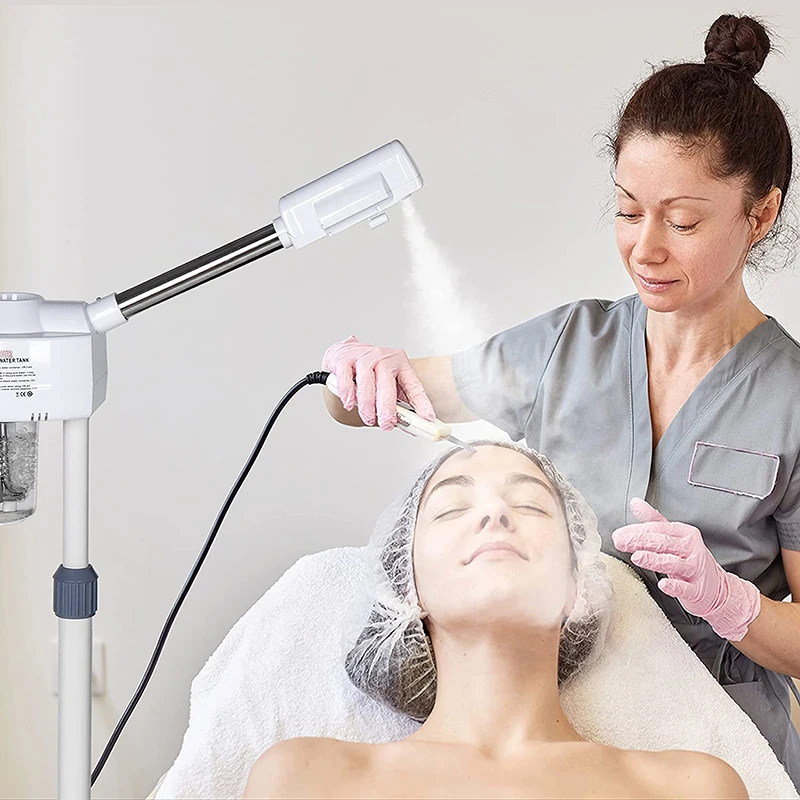 Cuiseur vapeur multifonctionnel 2 en 1 pour le visage, avec lampe grossissante LED 5X, pulvérisateur hydratant en profondeur pour la peau du visage, dispositif de beauté pour Salon de beauté