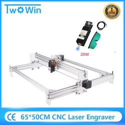 CNC 6550 20W Laser Engraver PMW TTL Control Engraving Machine Carving Metal Cutting MDF Wood Router Machine Working Area 65*50cm