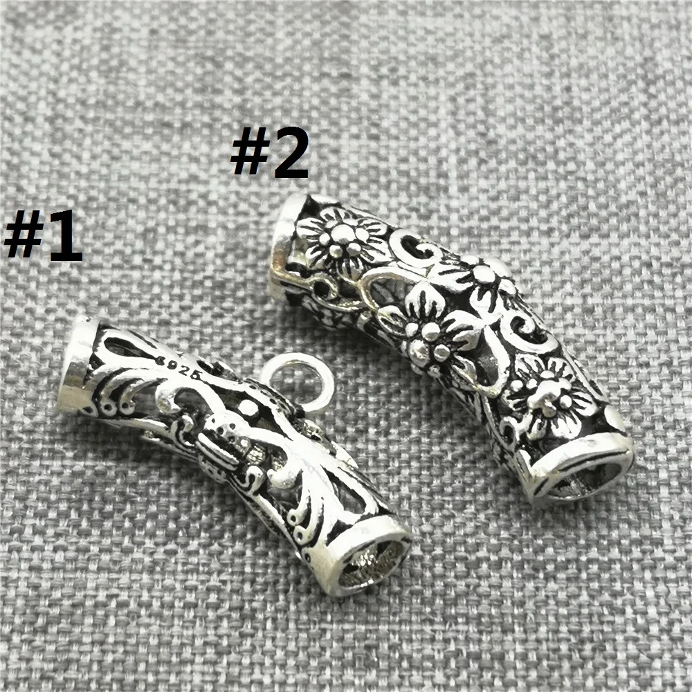 

3pcs of 925 Sterling Silver Flower Curve Tube Bail Beads for Floral Blossom Bracelet Necklace