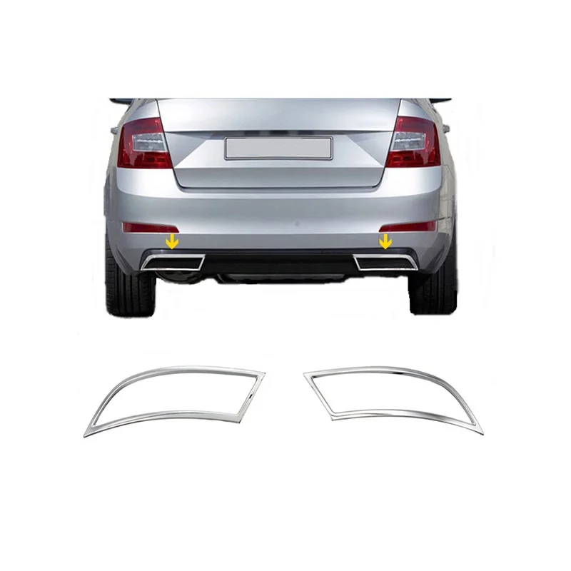 

For Skoda Octavia A7 Chrome Exhaust Tip Rear Diffuser 2 Pcs. 2013 and Up. Stainles Steel. A+ Quality Modified Design Accessory