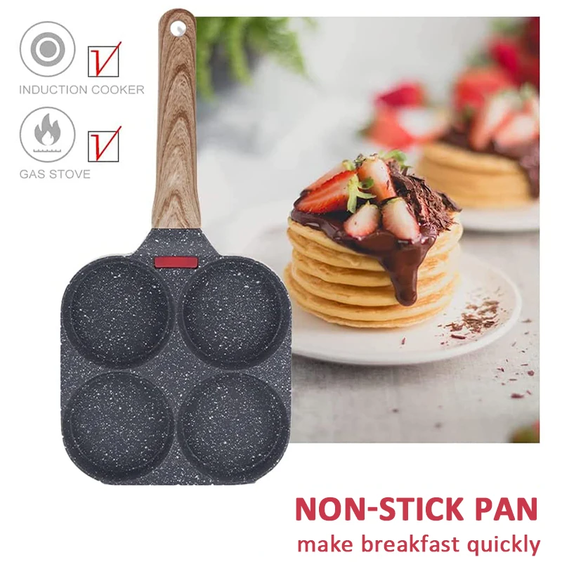 ไข่กระทะทอดไข่ Nonstick 4ถ้วยแพนเค้กอลูมิเนียมอลูมิเนียมหม้อหุงข้าวสำหรับอาหารเช้าเหมาะสำหรับหม้อหุง Induction