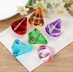 Camal 2pcs 30mm/1.18inch Diamond Ball Crystal Glass Pendant Prism Lamp Lighting Parts Hanging Chandelier Curtain Wedding Decor