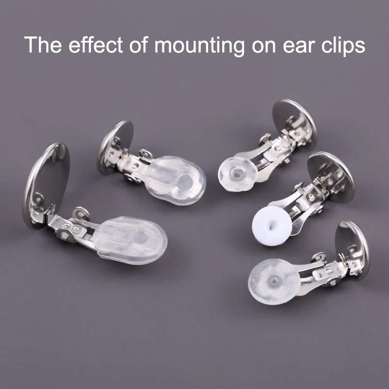 UNNAIER 10 Pieces Of Transparent White Silicone Pain Relief Hypoallergenic Frog Clip Special Accessories Earrings Making Supplie