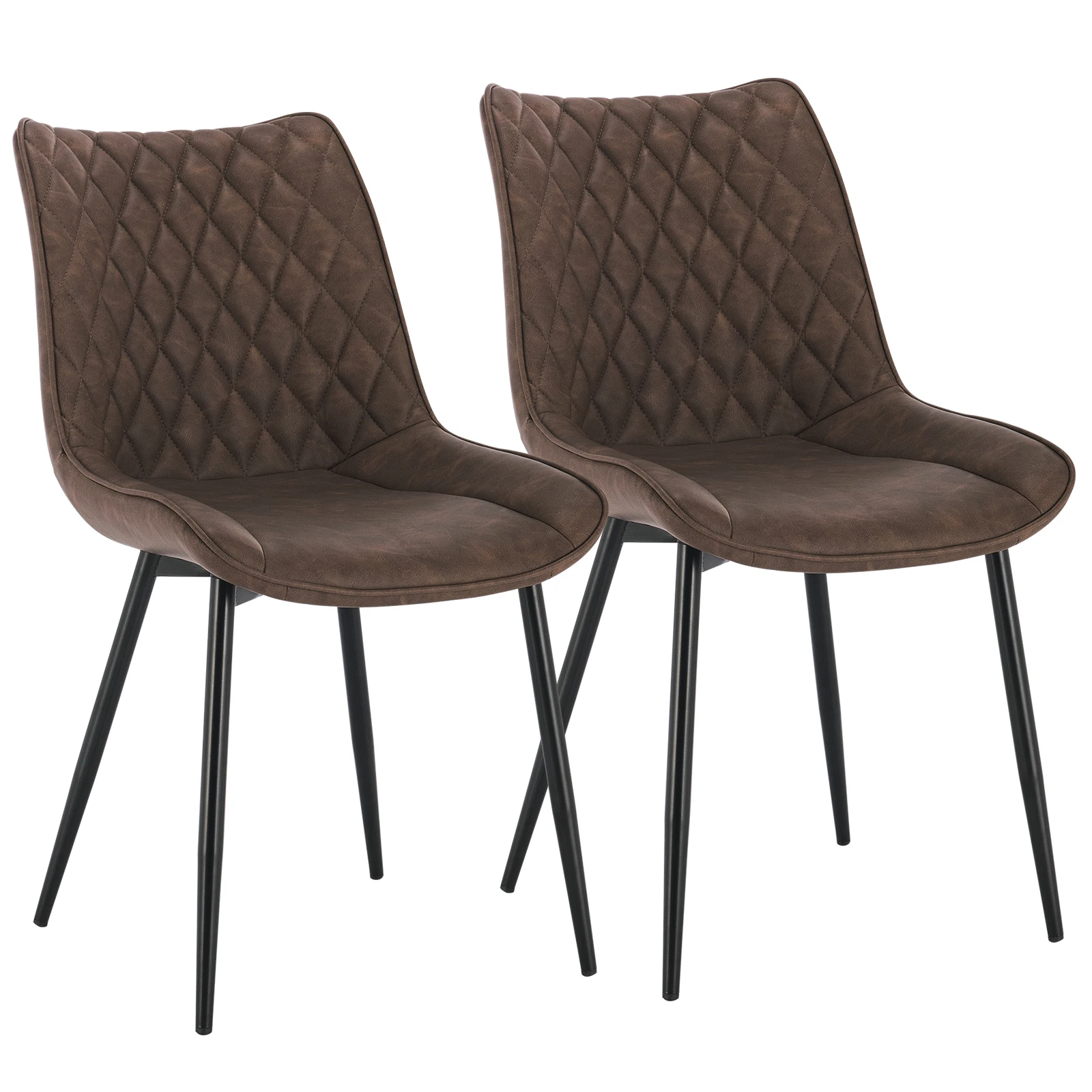 2PCS/Set Dining Chairs Upholstered Kitchen Chairs with Back Rest Home Decoration for Living Room Restaurant