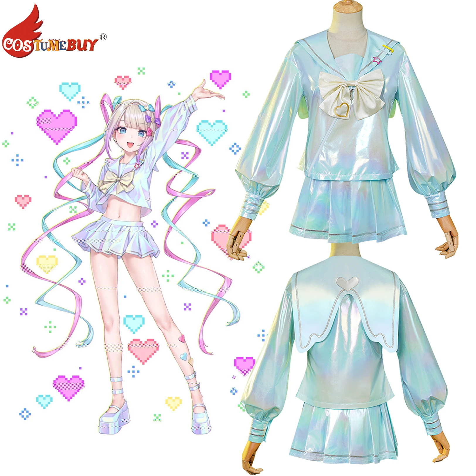 

Costumebuy Needy Streamer Overload Game Ame Omgkawaiiangel-Chan Cosplay KAngel Livestreamer Costume Coat Jacket Skirt y2k Suit