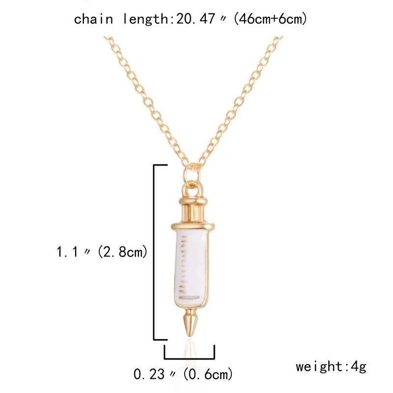 Medical Equipment Pendant Necklace For Women Nurse Fashion Syringe Heart Nurse Cap Stethoscope Necklaces Statement Chain Jewelry