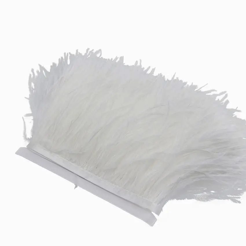 5-10 Meter Ostrich Feathers Trim 8-11 CM Plumes Ribbon For DIY Wedding Clothing Sewing Crafts Accessories Wholesale High Quality