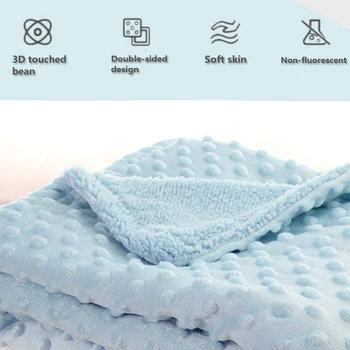 Baby Blanket & Swaddling Newborn Thermal Soft Fleece Blanket Winter Solid Bedding Set Cotton Quilt Infant Bedding Swaddle Wrap 1