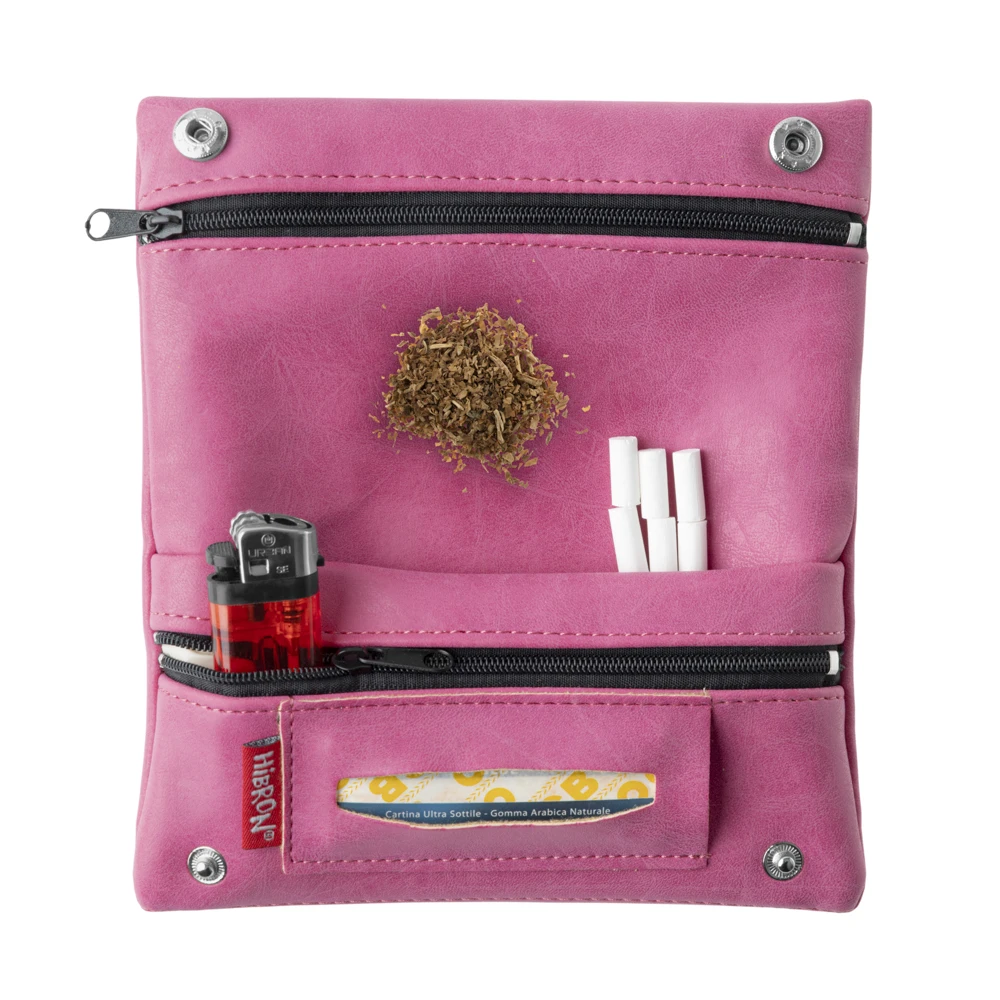 HIBRON, Bolsa portátil de cuero para cigarrillos, Bolsa para tabaco, Bolsas de almacenamiento, Accesorios para fumar, 58105