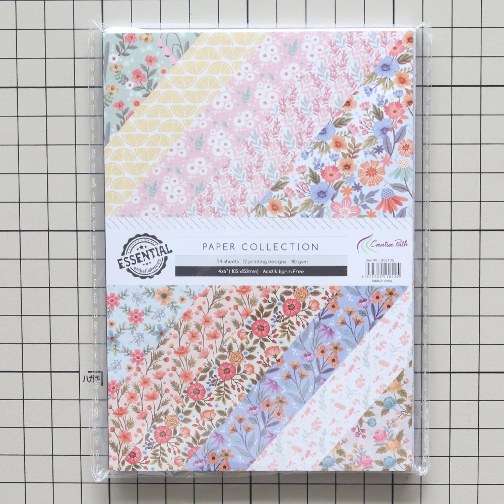 Creative Path 6x4 Zoll Scrapbook-Papierblock, Vintage-Blumenmuster, dekoratives Hintergrundpapier für Scrapbooking, Journaling und Bastelarbeiten – Detail 1