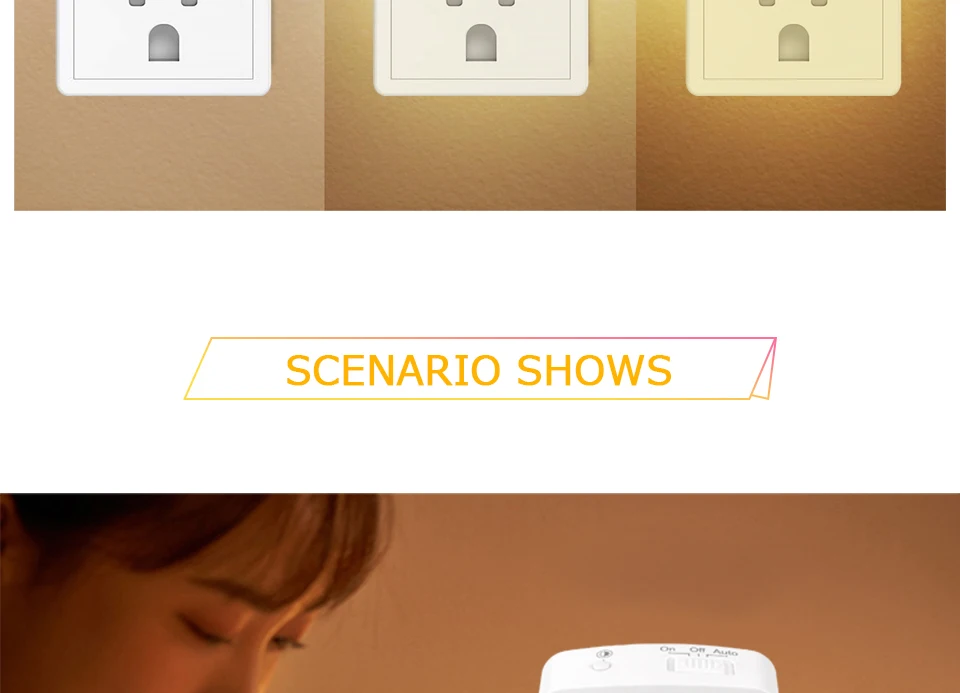 LED Night Light Motion Sensor Light 220V EU Plug In Smart Motion Sensor Light Warm and White Light Dual Color Night Lamp