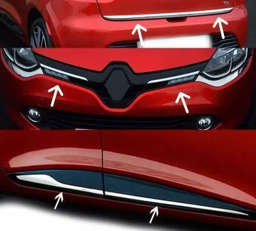 

7 Pcs For Renault Clio 4 Side Door Streamer Front Grille Trunk Lower Trim Chrome Set Accessory Accessories2012-2018 Body Kit