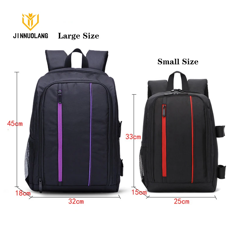 JINNUOLANG Unisex Photograph Waterproof Backpack Camera Shoulders Bags Nylon Case Fit 15.6\'\' Laptop Travel Outdoor DSLR  Mochila