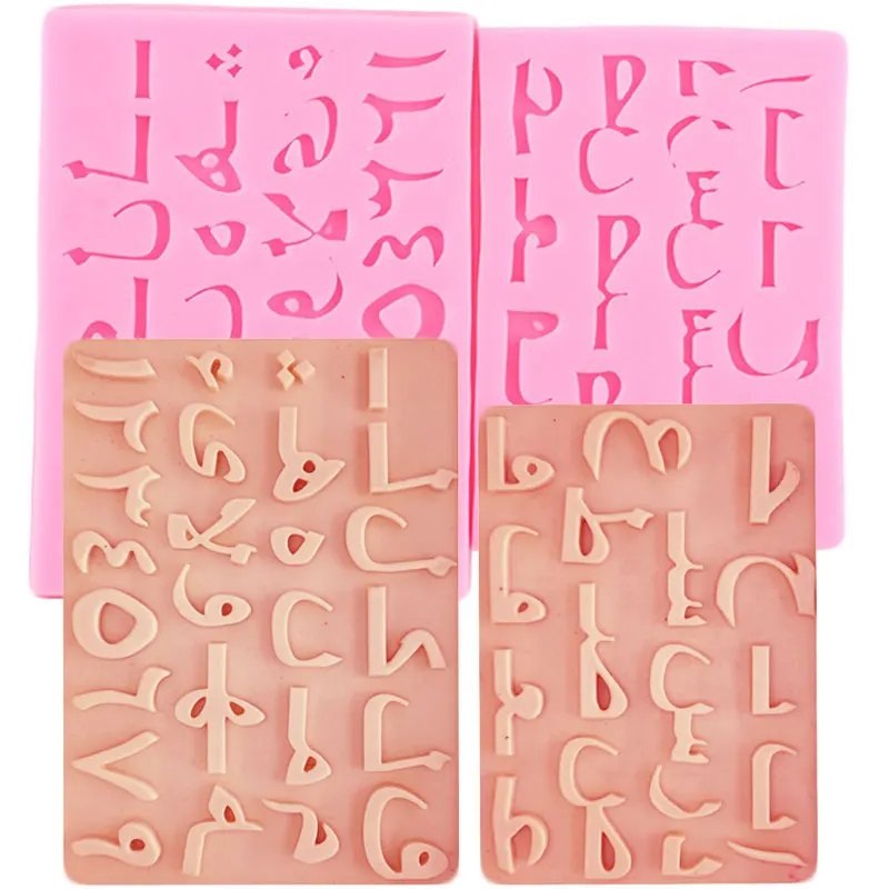 

2Pcs Arabic Alphabet Letter Number Silicone Fondant Molds DIY Party Cake Decorating Tools Cupcake Candy Chocolate Gumpaste Mould