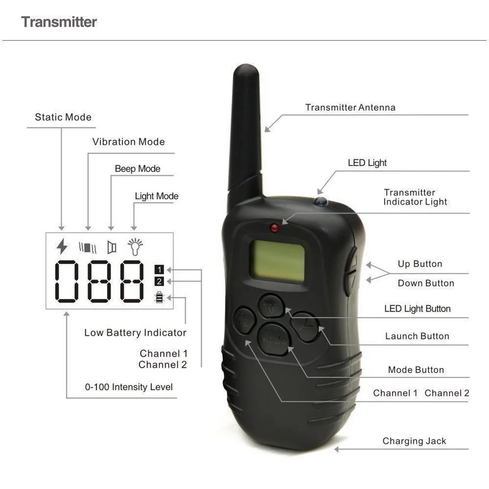 20 set Rechargeable Shock Collar For 2 Dogs within 330Yard for Electric Remote Dog Training Collar  100G2280