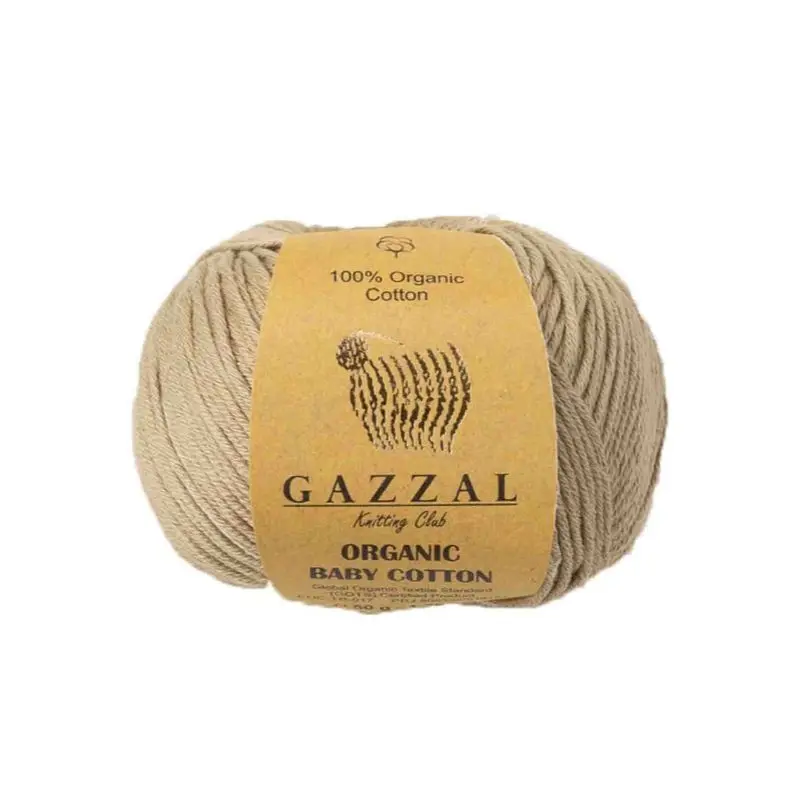 1 Pack ( 5 Balls ) Gazzal Organic Baby Cotton %100 Organic Cotton Yarn 50 Gram 115 Mt. All Color Option Crochet Tool Kit Thread