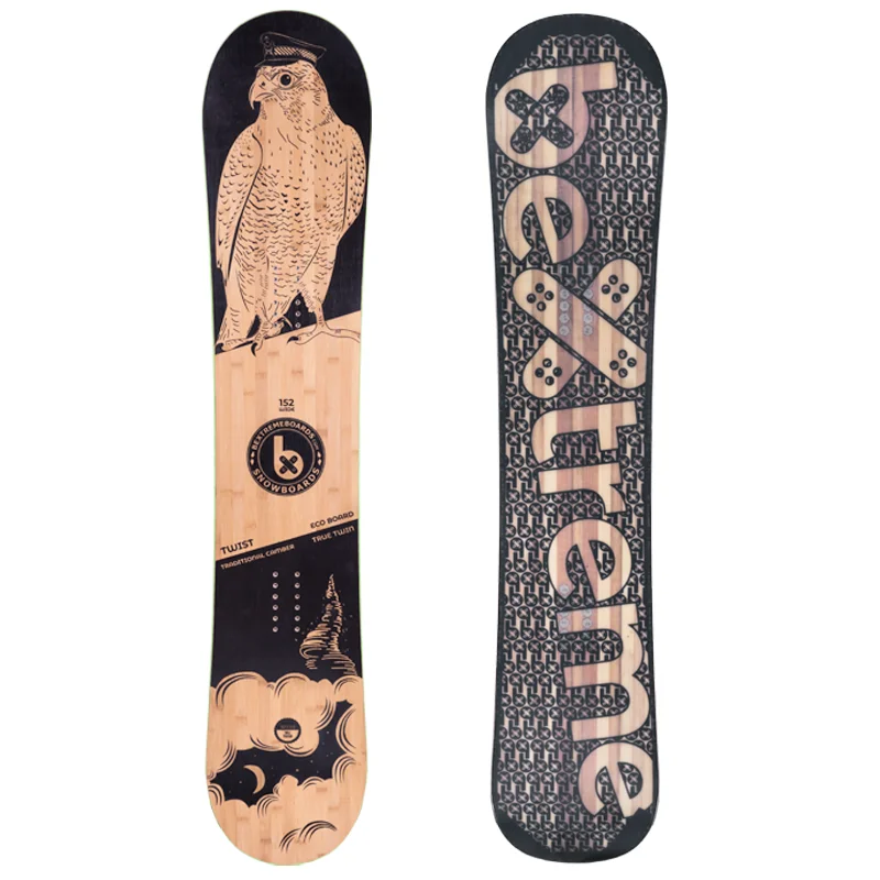 Freestyle Snowboard and Freeride Twist BeXtreme 160cm. Snow for men and women made of bamboo. Measures 152, 157 and 160cm.