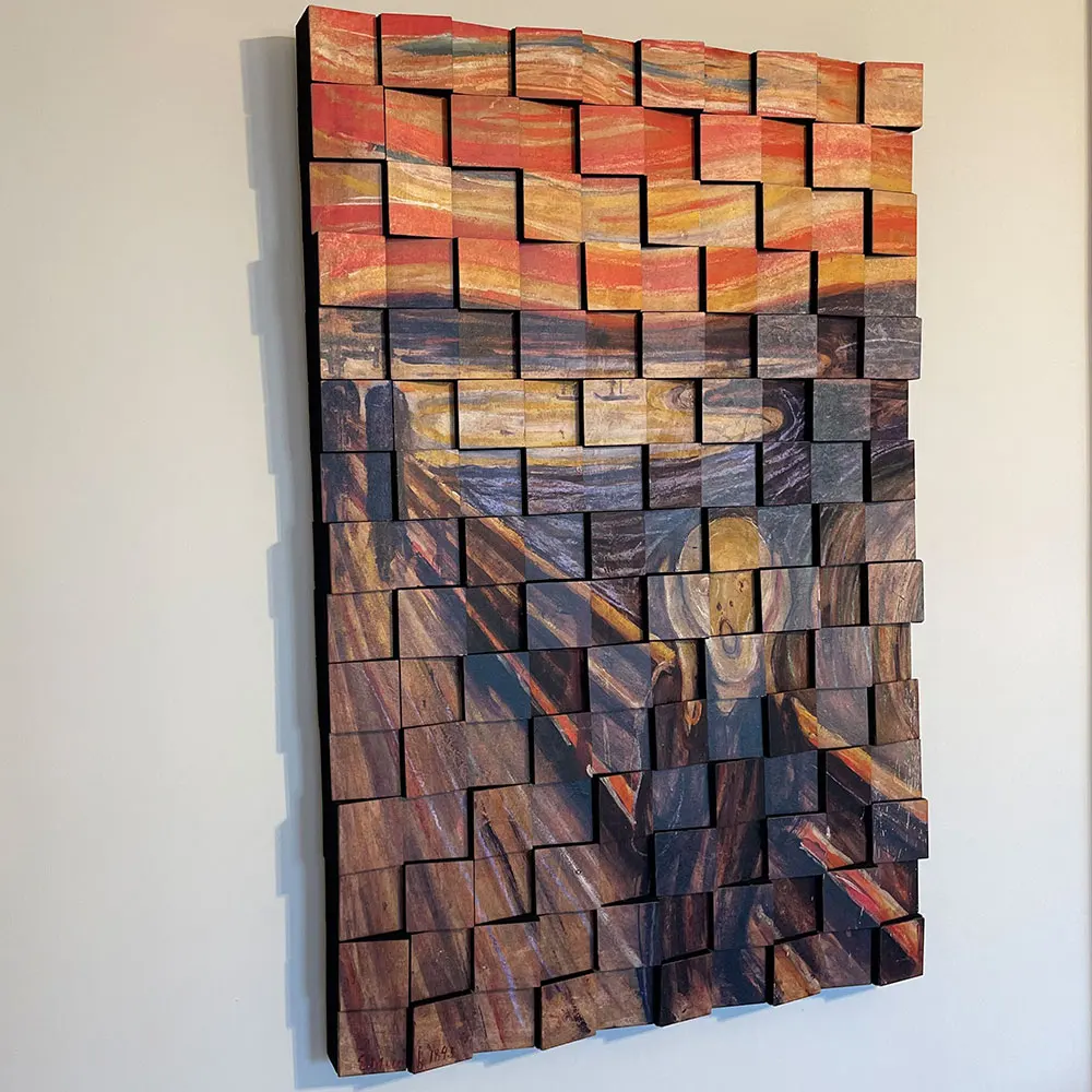 Diffuser Panel Akustik ''Piksel ''60X90Cm Busa Perangkap Kedap Suara Akustik Studio Musik dan HIFI Kayu