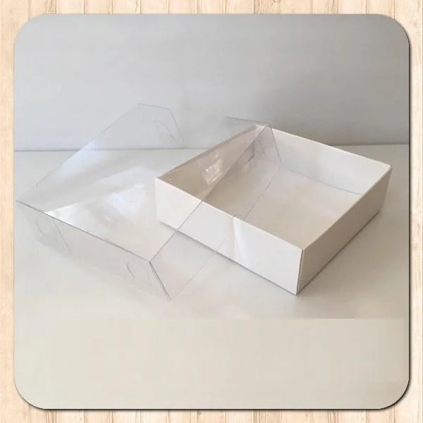 Kraft Gift Box Colorful Clear PVC Window Transparent Lid For Guests Cookie Cake Candy Party Wedding Packaging Clothes DIY Ideas