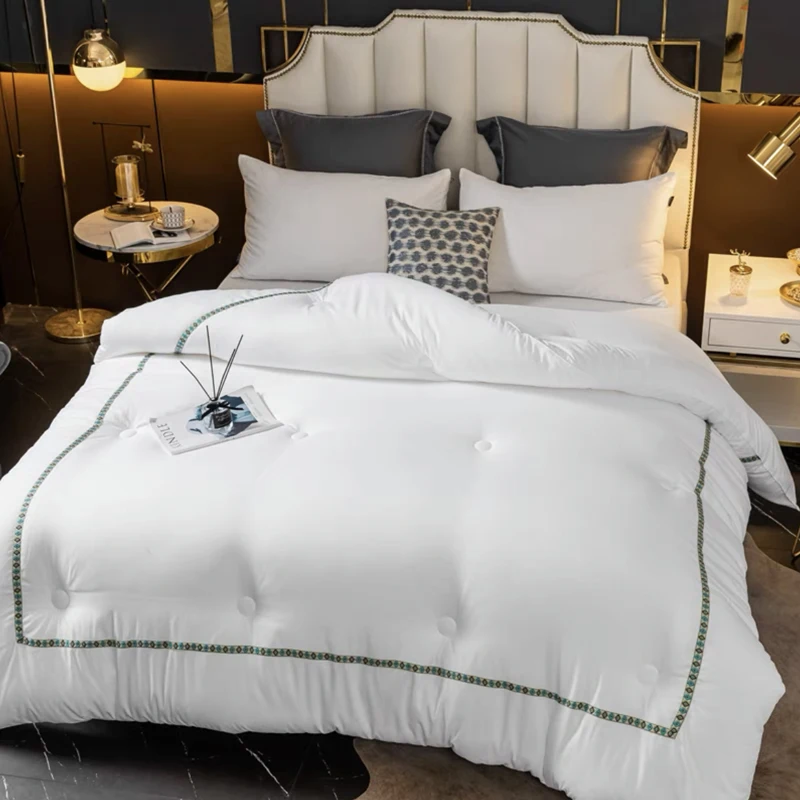 

Autumn Winter Thicken Warm Quilt Blanket King Queen Twin Size Bed Cover Bedding Soft Quilted Printed Comforter Home Hotel Duvets