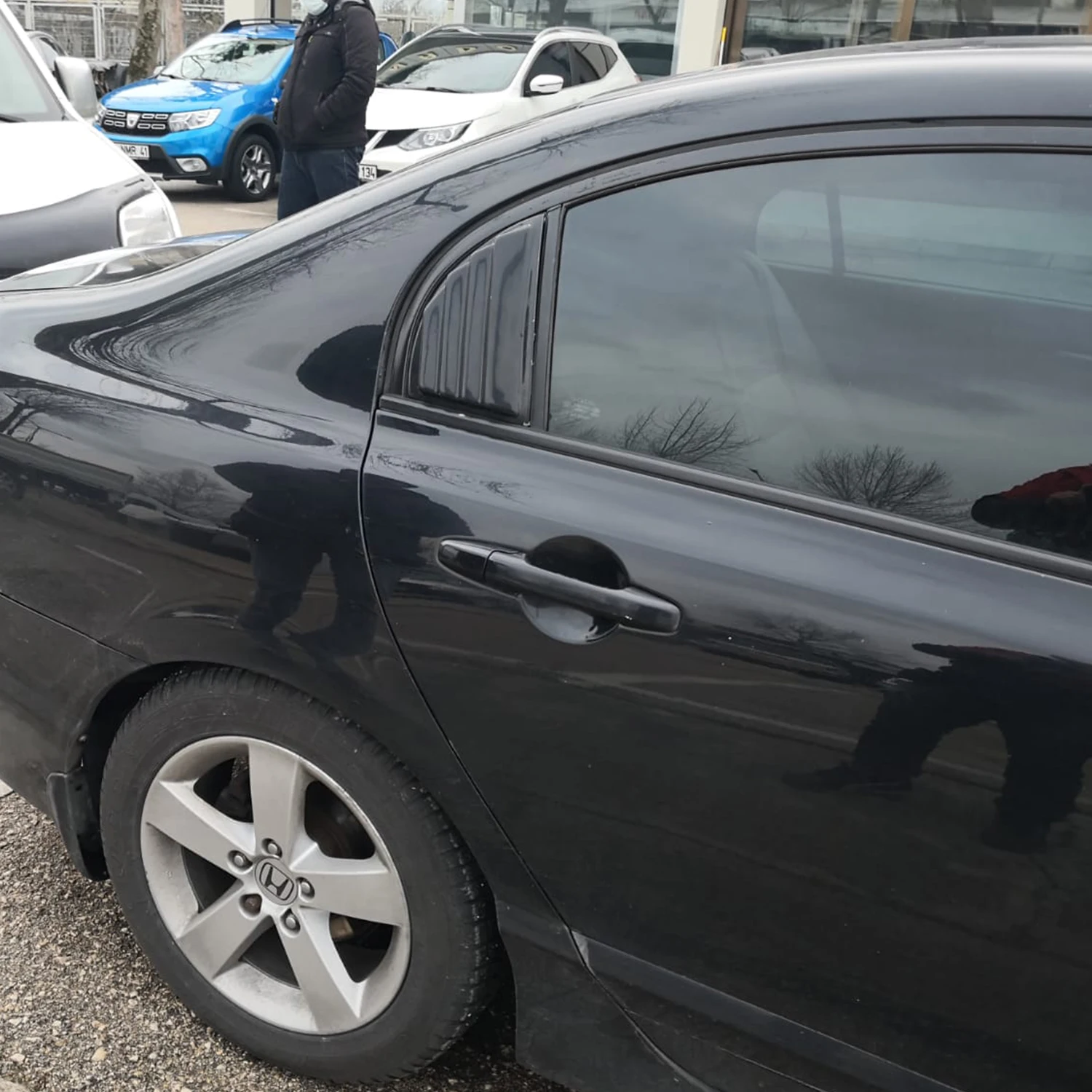 CAPPAFE arka yan havalandırma pencere panjur güneş gölge kapak Trim Honda Civic için 9th Sedan 2006 - 2012 siyah