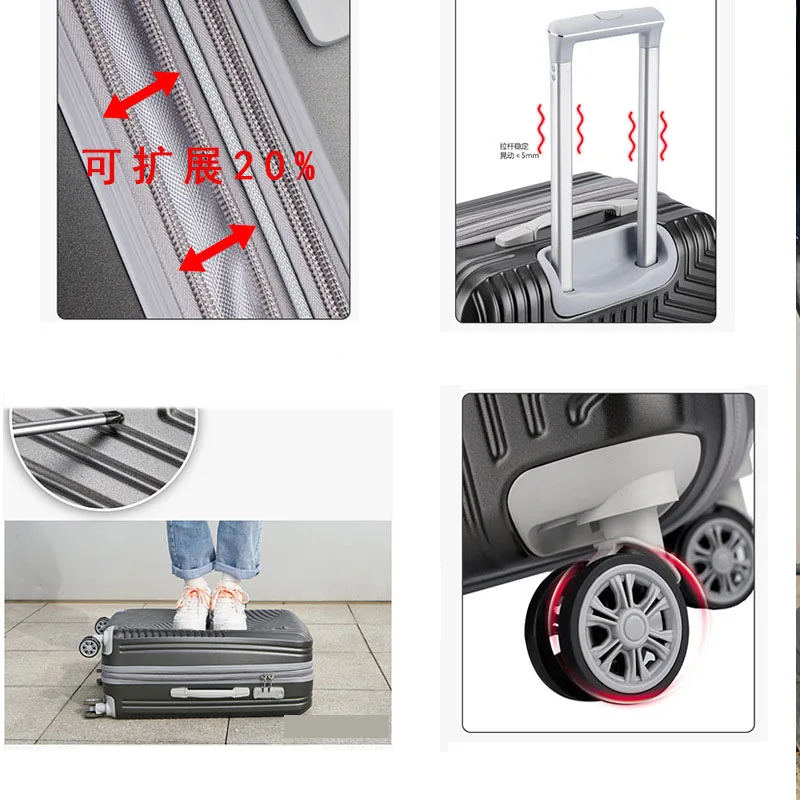 20 "24" 28 "valigia da viaggio espandibile con ruote a mano valigia per PC TSA Lock Trolley Rolling bagaglio a mano valigia d'imbarco Valise spedizione gratuita