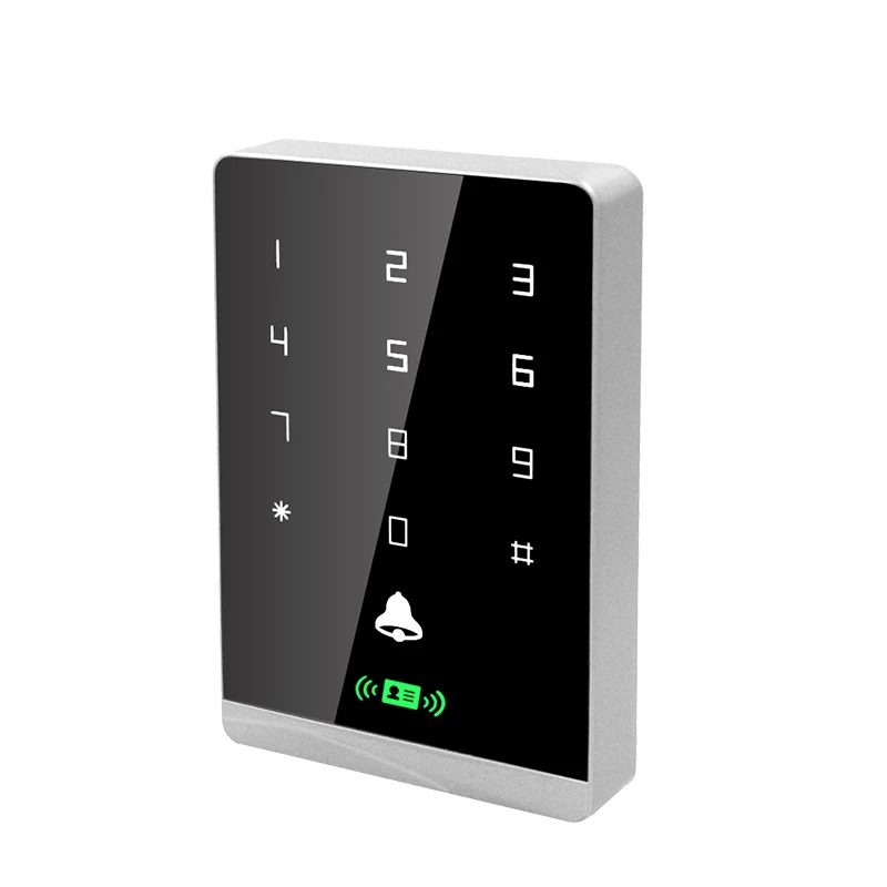 T2DC NFC RFID Card Reader Waterproof 125Khz+13.56Mhz Backlight Touch Key Access Control System Smart Lock Door Opener Keypad