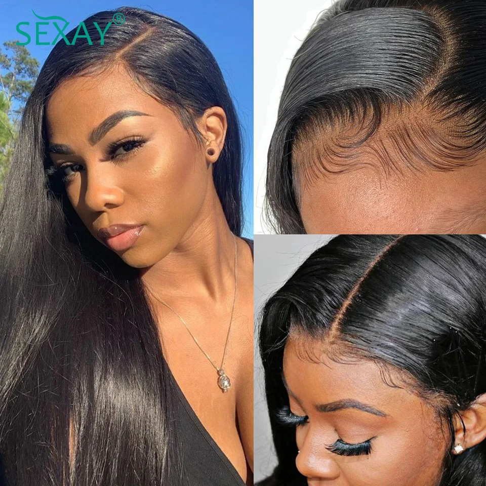 Sexay HD Transparent Lace Closure 4x4 5x5 2x6 Middle Part Closure With Baby Hair 100% Raw Indian Human Hair Closures Only Sale