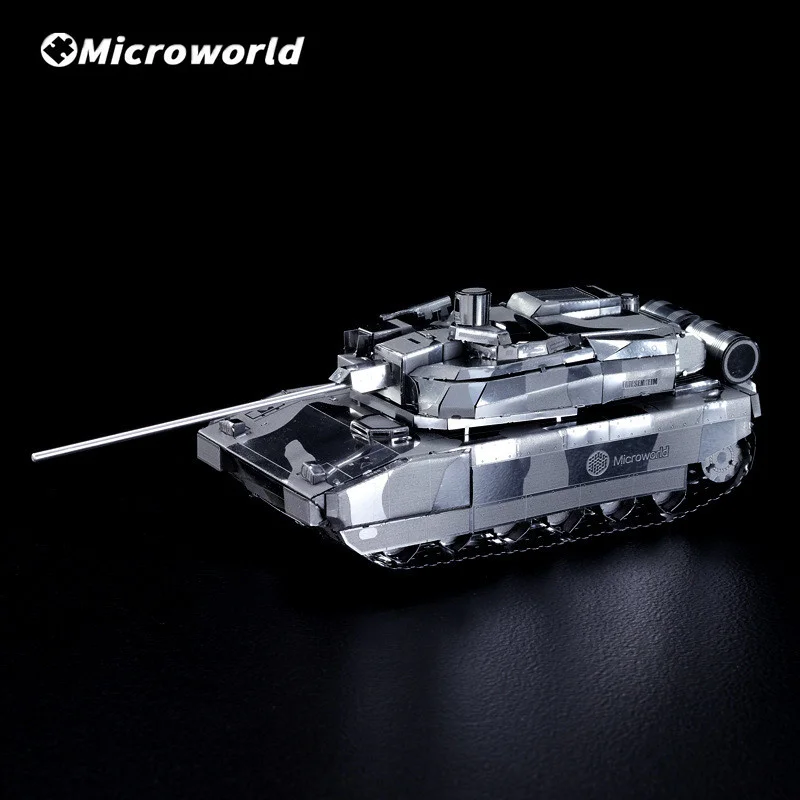 Microworld 3D Metal Puzzle Games Modern Battle Tank Kits Laser Cutting DIY Jigsaw Christmas Toys Birthday Gifts For Adult