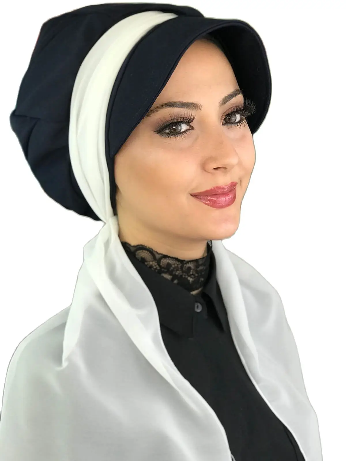 New Fashion 2023 Islamic 1headscarf Turban Women's Seasonal Bonnet One-piece Foulard Dark Navy Blue Single Biritli Scarf Şapka