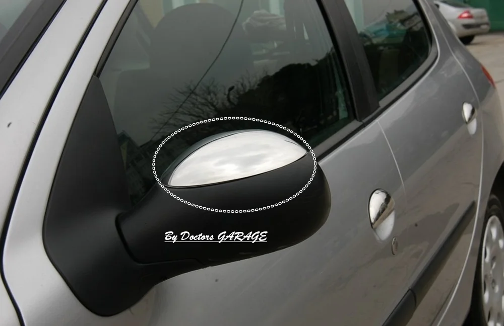 Bat Mirror Cover Peugeot 206  Chrome Wing Case Covers Body Kit Rearview Auto Car Styling Accessory