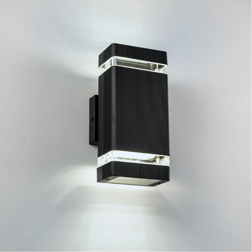 16W modern style black rectangular LED waterproof wall lamp, can be installed indoors and outdoors, cool light 6000k