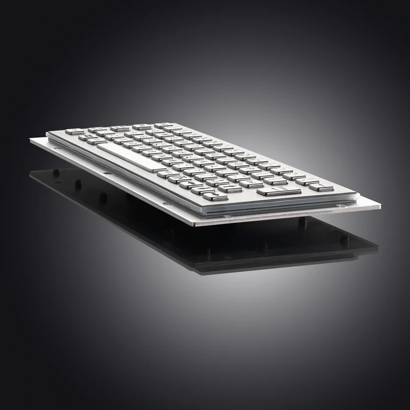 Rugged 65 Keys Waterproof Panel Mount Kisok CNC Machine Stainless Steel Industrial Metal Keyboard