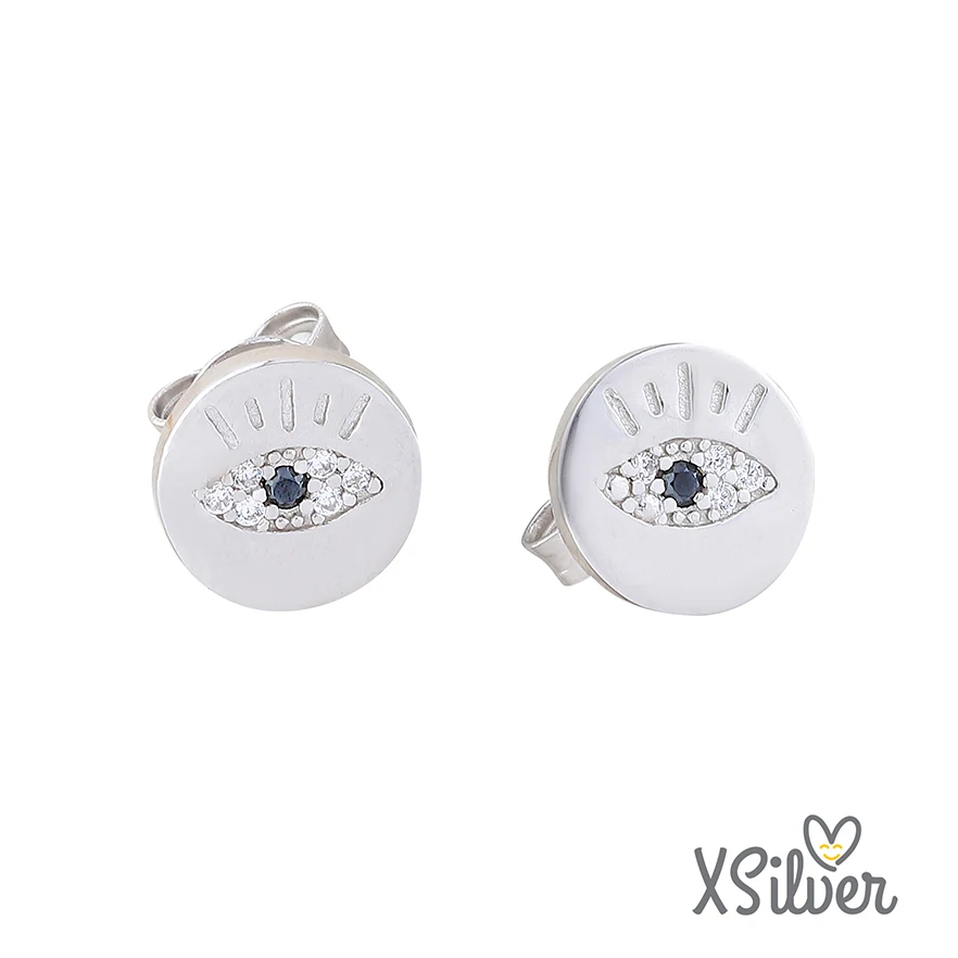 Xsilver 925 Sterling Silver Eye Stone Earrings