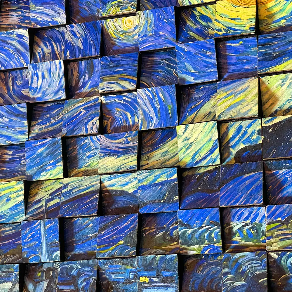 Diffuser Panel Akustik ''Piksel ''60X90Cm Busa Perangkap Kedap Suara Akustik Studio Musik dan HIFI Kayu