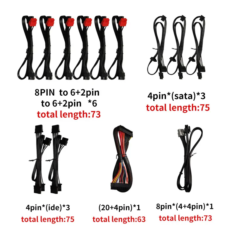 Volledige Modulaire 2000W Bitcoin Mining Psu Pc Voeding Computer Mijnbouw Rig 8 Gpu Atx Ethereum Coin 12V desktop Voeding