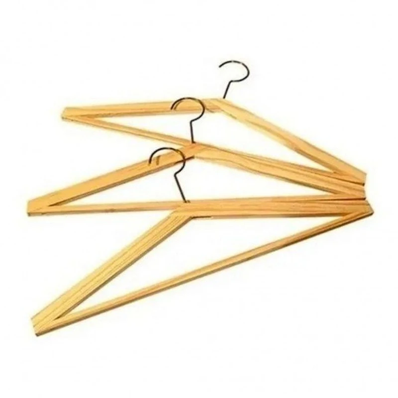 12 Natural Wood Hangers Kit with Stick