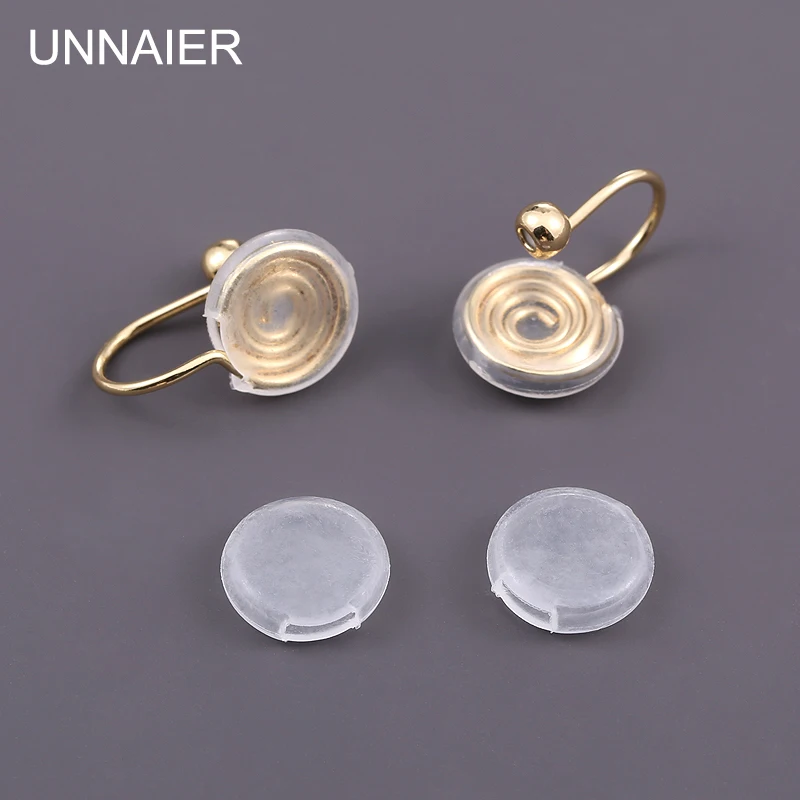 

UNNAIER 10/Pieces Of Transparent Silicone Anti-Pain And Anti-Allergic Mosquito Coil Ear Pads DIY Earring Parts earrings trend