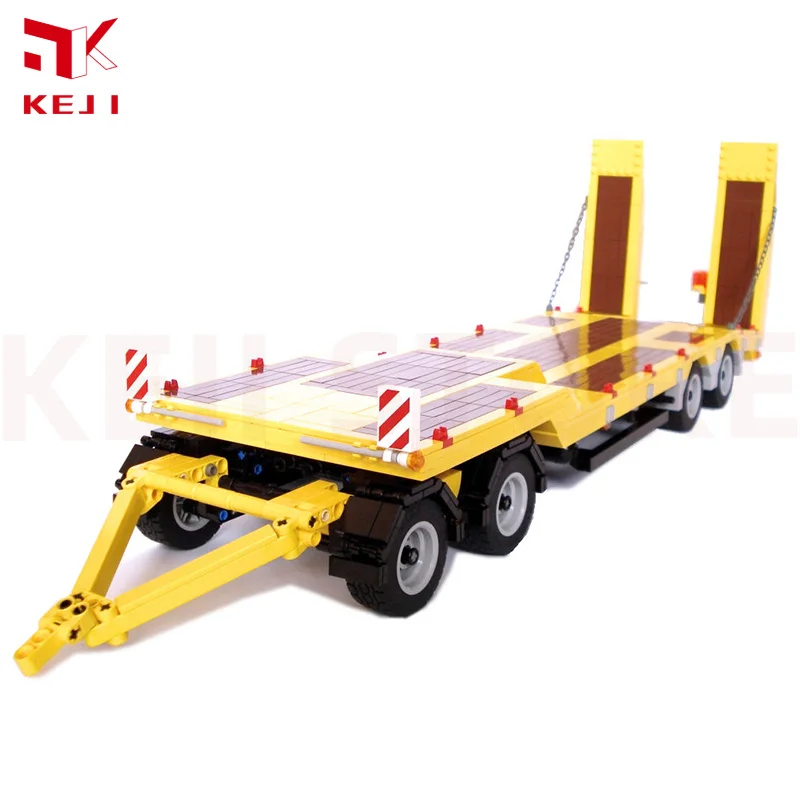 KEJI MOC-2918 MAN TGS 8x4 Dump Truck MOC-2931 Trailer Engineering Vehicle Model Building Blocks Bricks Kits Boys Christmas Gifts