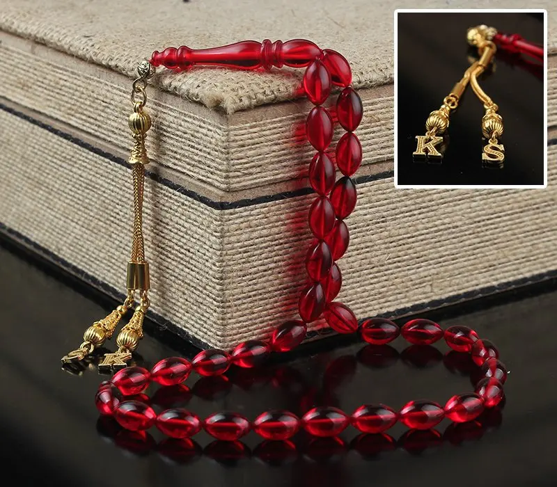 Natural Kehribar Gold Plated 925 Silver Tassel 33 Beads Prayer Beads Tasbih Rosary Men Women Meditation Jewelry From Turkey