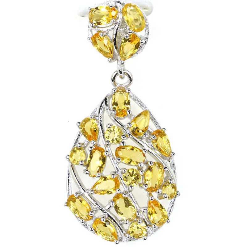 

Buy 4 Get 1 Free 40x18mm Jazaz 925 Solid Sterling Silver 3.4g Golden Citrine Violet Tanzanite Green Amethyst Pendant