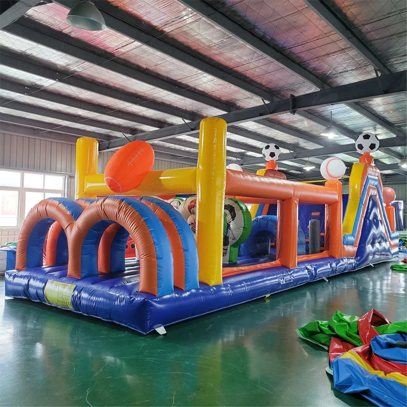 Inflatable Obstacle Game Course Large Outdoor Amusement Park Props Free Blower Factory Quality Guaranteed